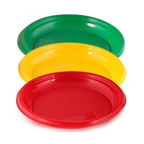 Набор тарелок пластиковых цветных б/секц. d20,5см  12 шт/уп