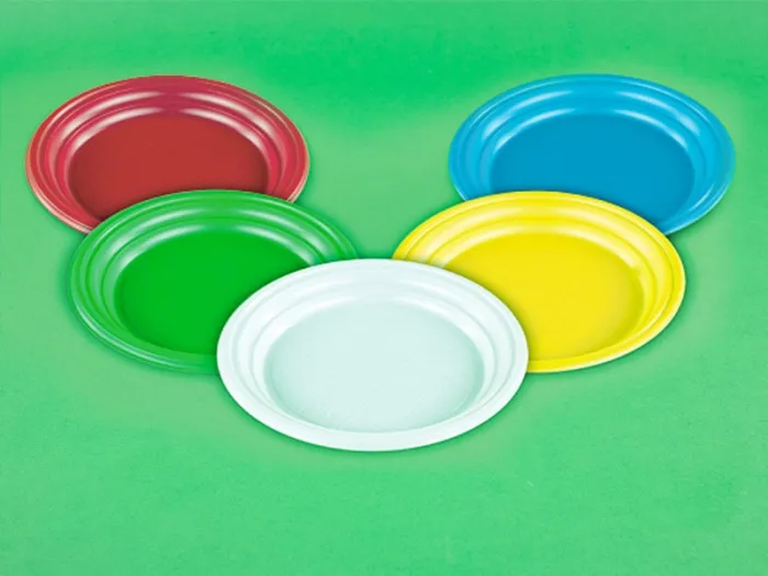 Тарелки пластиковые цветные D 20,5см  100шт/уп