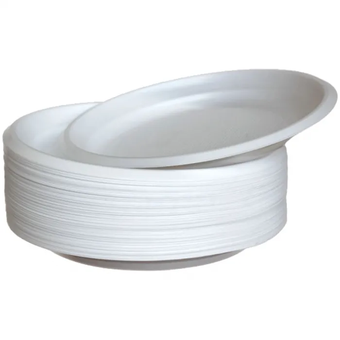 Тарелки пластиковые белые, D 16,5 см 100шт/уп